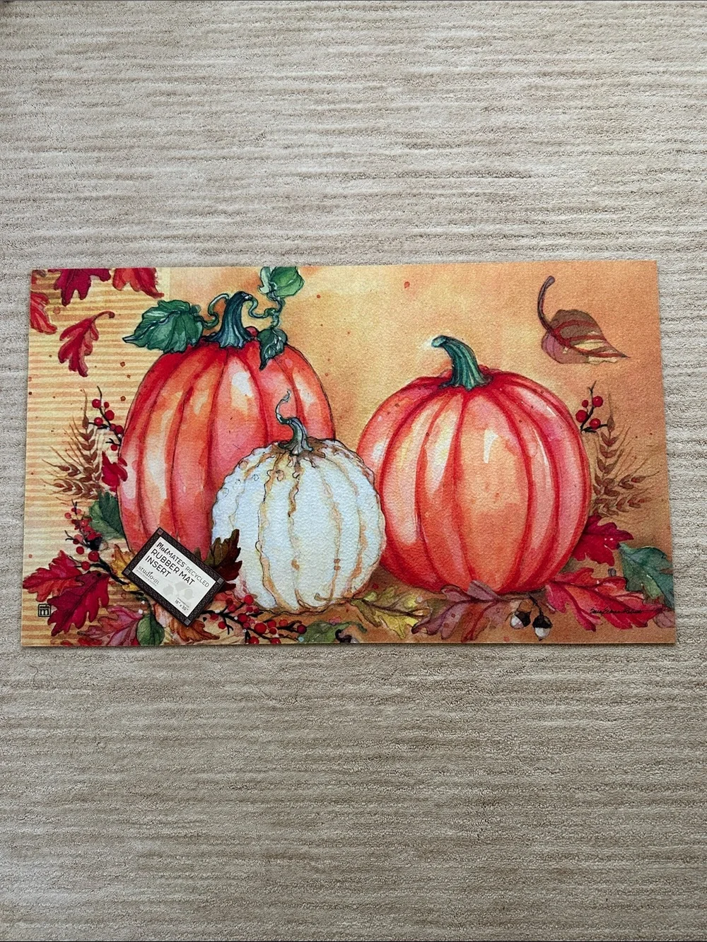 Door mat MatMates Studio M Pumpkin Fall Season Entryway 18x30